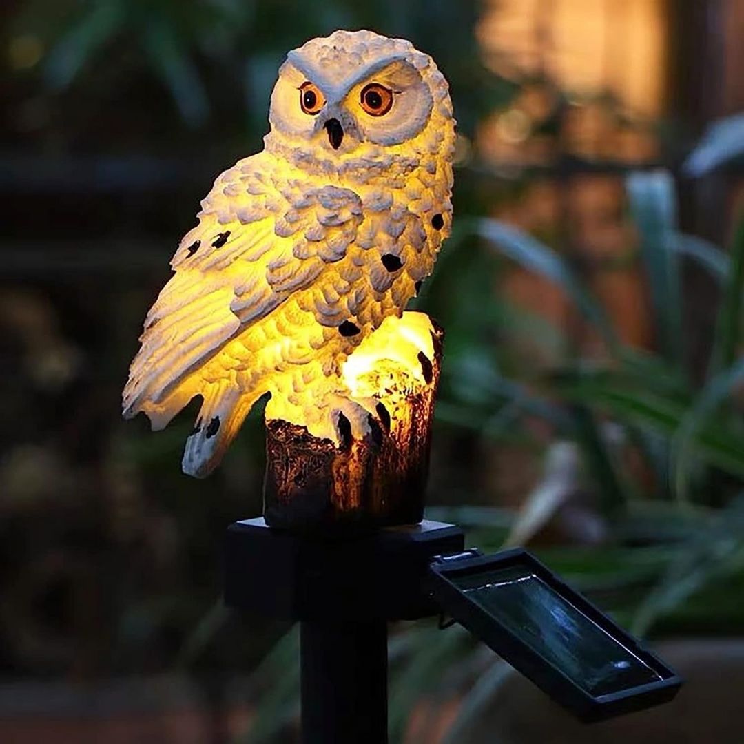 Owlglow - Aurinkoenergialla toimiva LED-puutarhalamppu