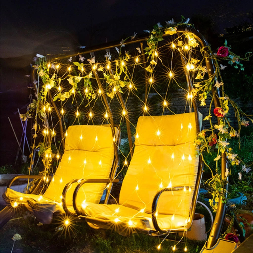 1.5 x 1.5m - 2.5 x 3.0m aurinko LED-verkkovalot