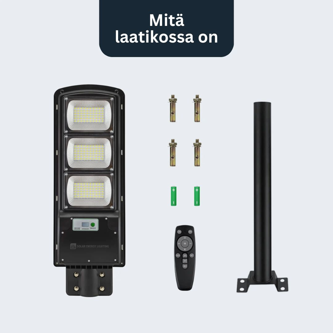 IlluminateSolarMega - 3 Valoa + 1 Ilmainen 375W/6500 Lumenin Ultrakirkas Aurinko Katuvalot