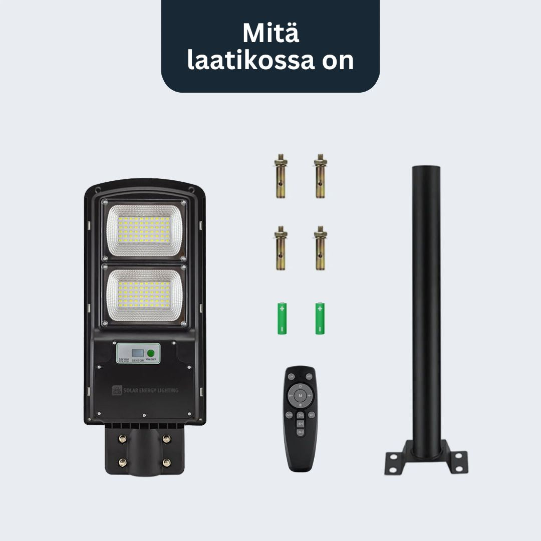 IlluminateSolarMega - 3 Valoa + 1 Ilmainen 300W/6000 Lumenin Ultrakirkas Aurinko Katuvalot