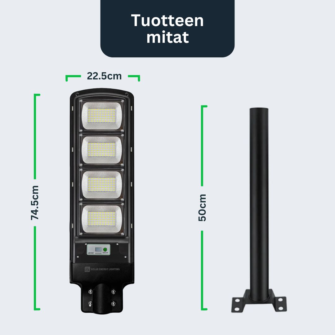 IlluminateSolarMega - 3 Valoa + 1 Ilmainen 450W/6500 Lumenin Ultrakirkas Aurinko Katuvalot