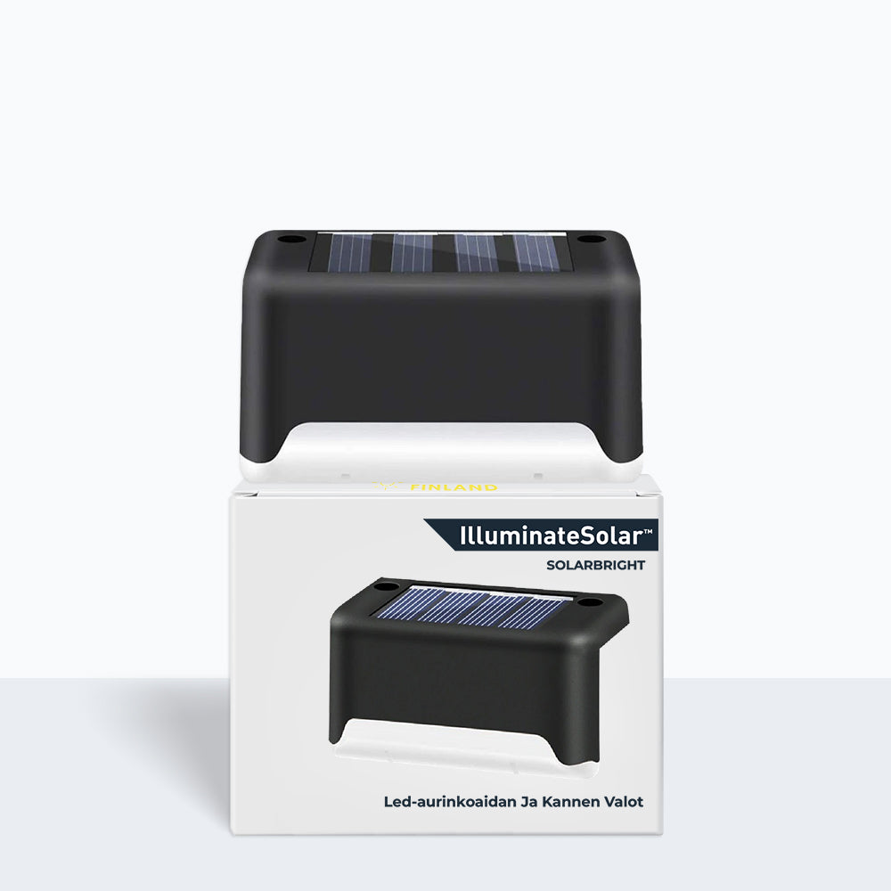 SolarBright™ - LED-aurinkoenergialla toimiva aidan ja terassin puutarhalamppu