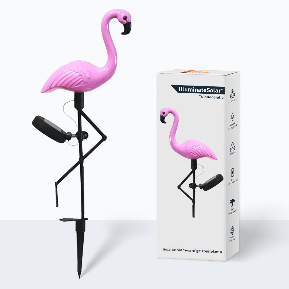 FlamingoGlow - aurinkoenergialla toimiva LED-nurmikon flamingolamppu