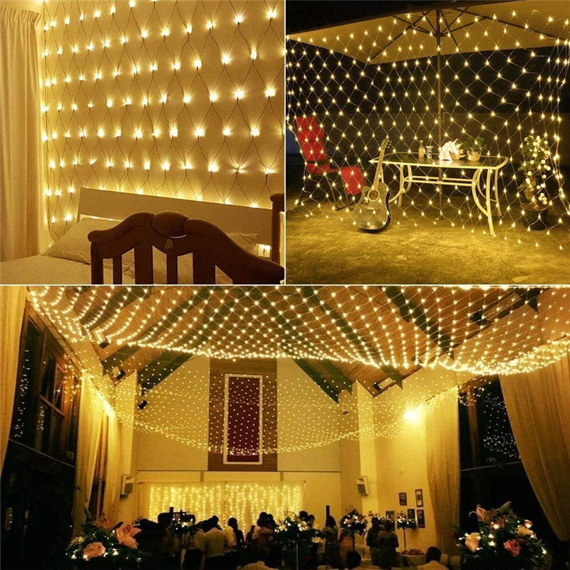 1.5 x 1.5m - 2.5 x 3.0m aurinko LED-verkkovalot