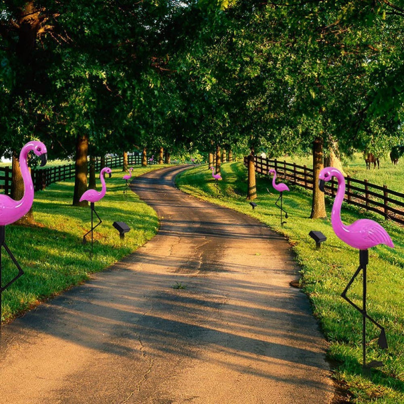 FlamingoGlow - aurinkoenergialla toimiva LED-nurmikon flamingolamppu