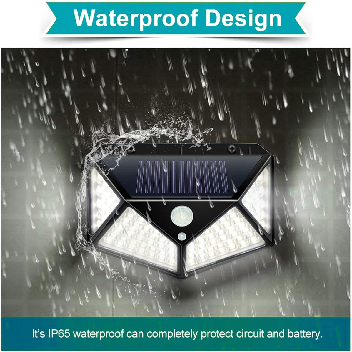 270 ° laajakulmainen aurinko PIR-liiketunnistinvalo