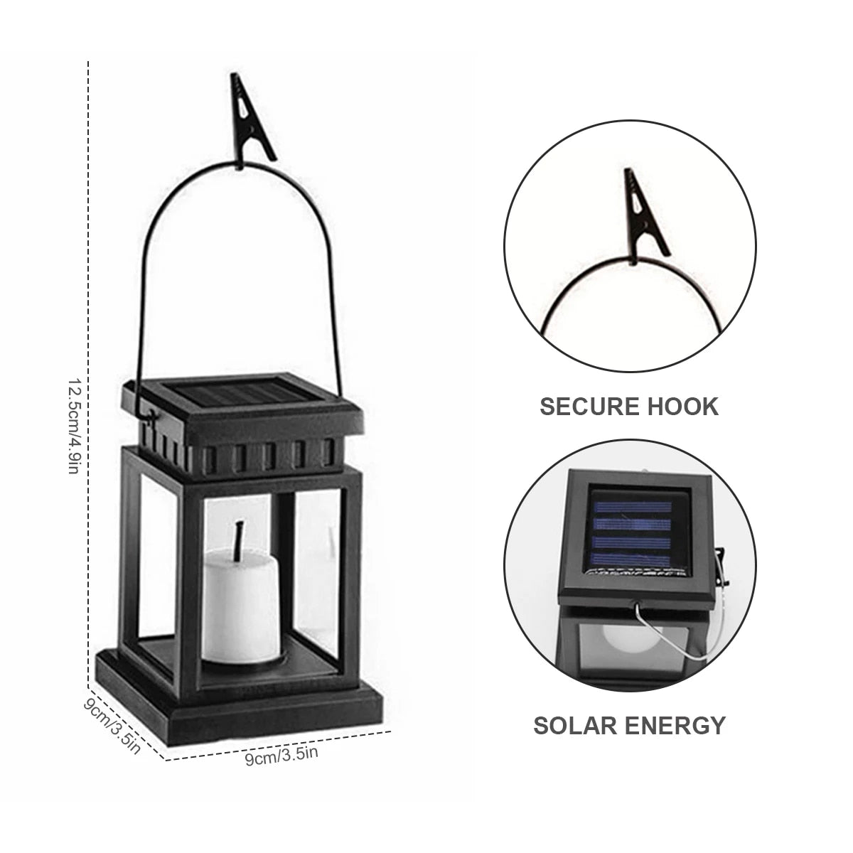 Solar ulkona roikkuu lyhty valo