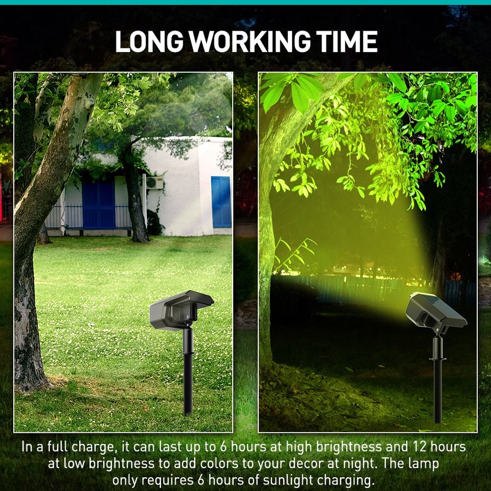 Moniväriset app-ohjatut aurinko valonheittimet