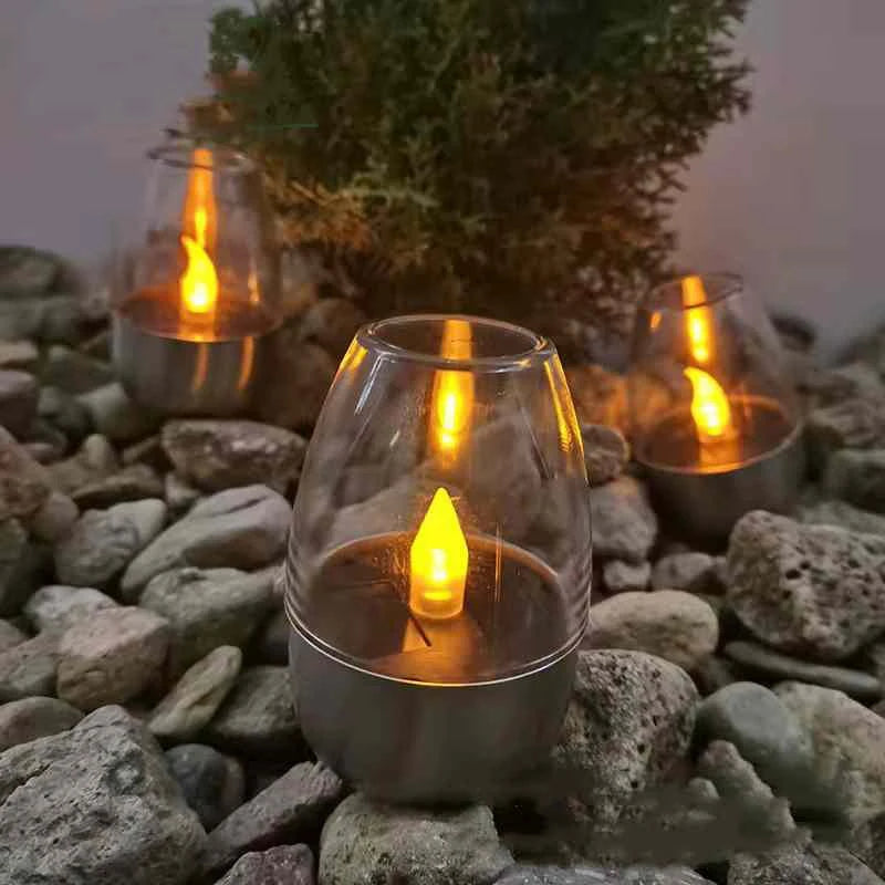 Solar vedenpitävä LED lasi kynttilät