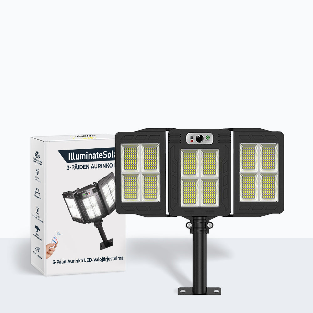 3-päätä aurinko led-valojärjestelmä