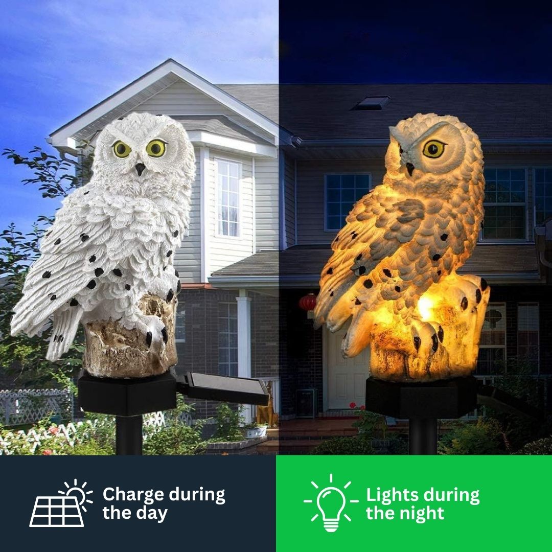 Owlglow - Aurinkoenergialla toimiva LED-puutarhalamppu