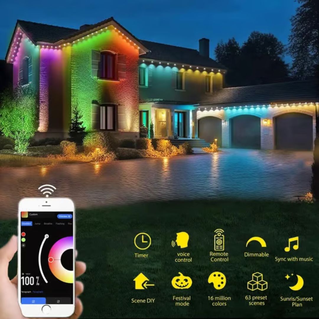 Smart sateenkaari LED pysyvä ulkovalo