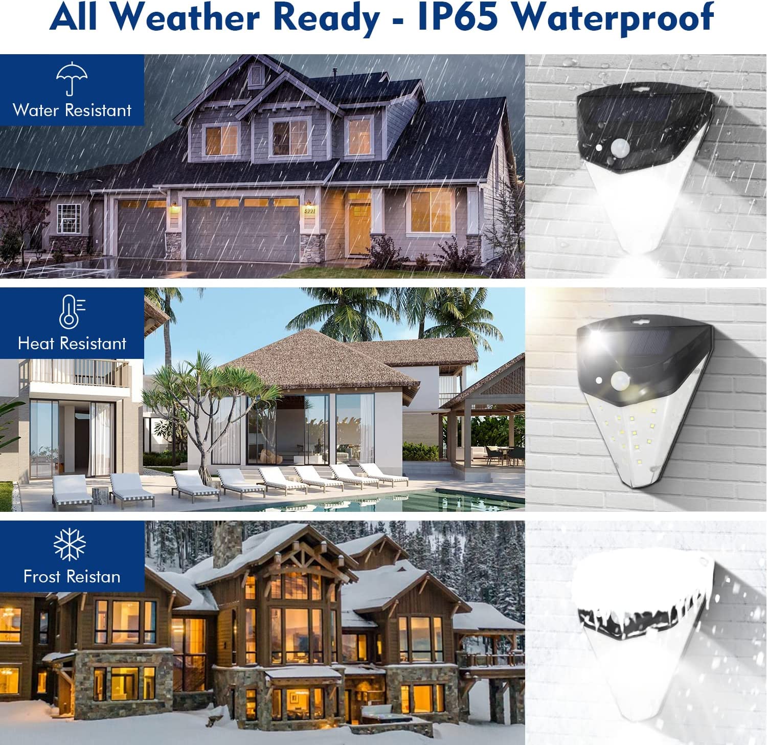 SolarLuxe™ - Aurinkoturvalaitteet, joissa on 230° valaistuskulma