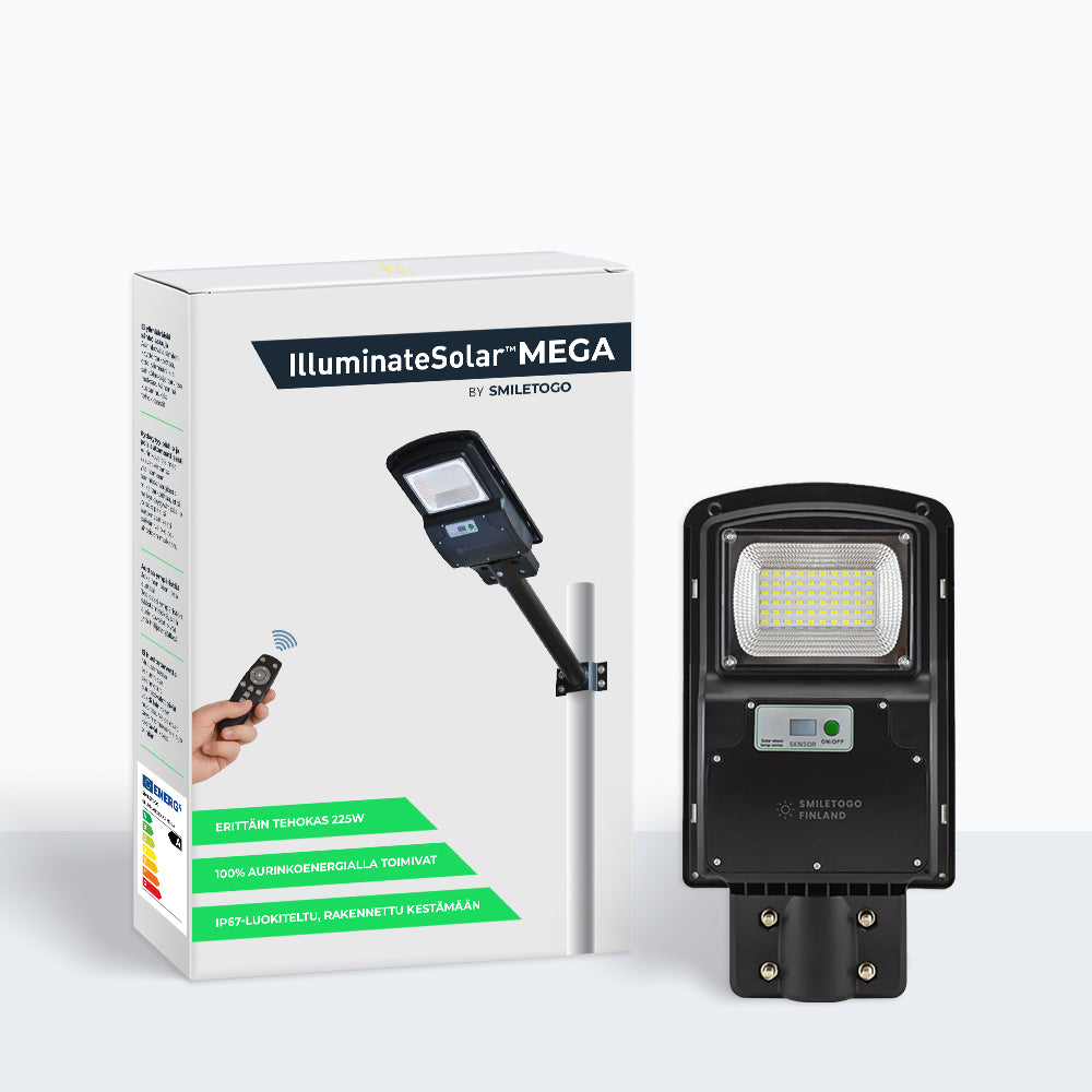 IlluminateSolarMega™ - Ultimaattinen 225W/5500 lumenin erittäin kirkas aurinkokennovalaisin