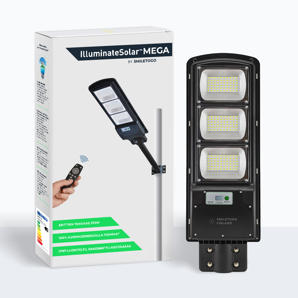 IlluminateSolarMega™ - Ultimaattinen 375W/6500 lumenin erittäin kirkas aurinkokennovalaisin