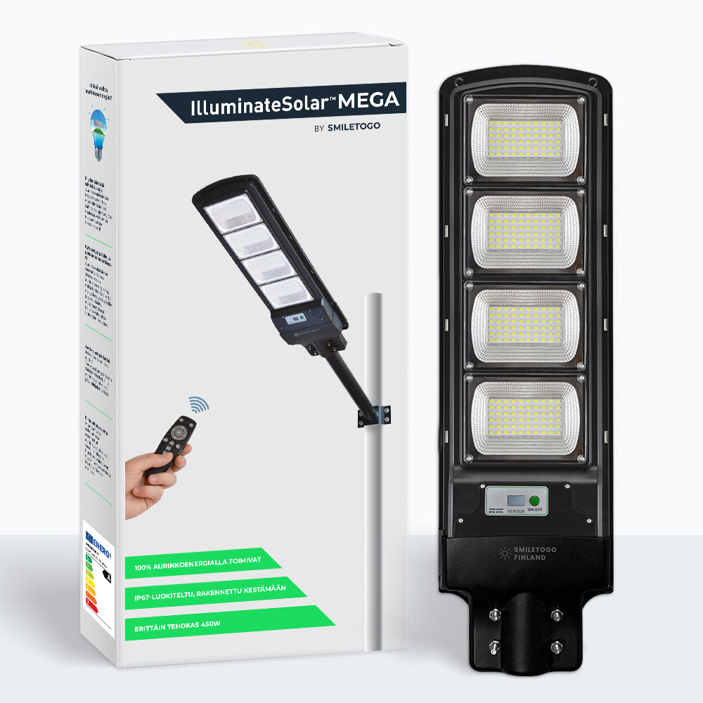 IlluminateSolarMega™ - Ultimaattinen 450W/7000 lumenin erittäin kirkas aurinkokennovalaisin