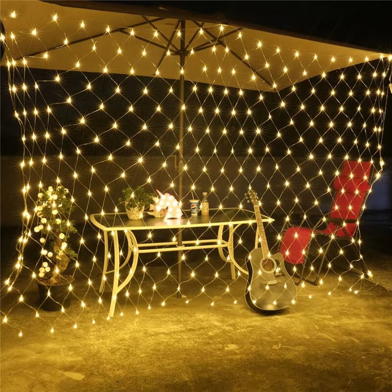1.5 x 1.5m - 2.5 x 3.0m aurinko LED-verkkovalot