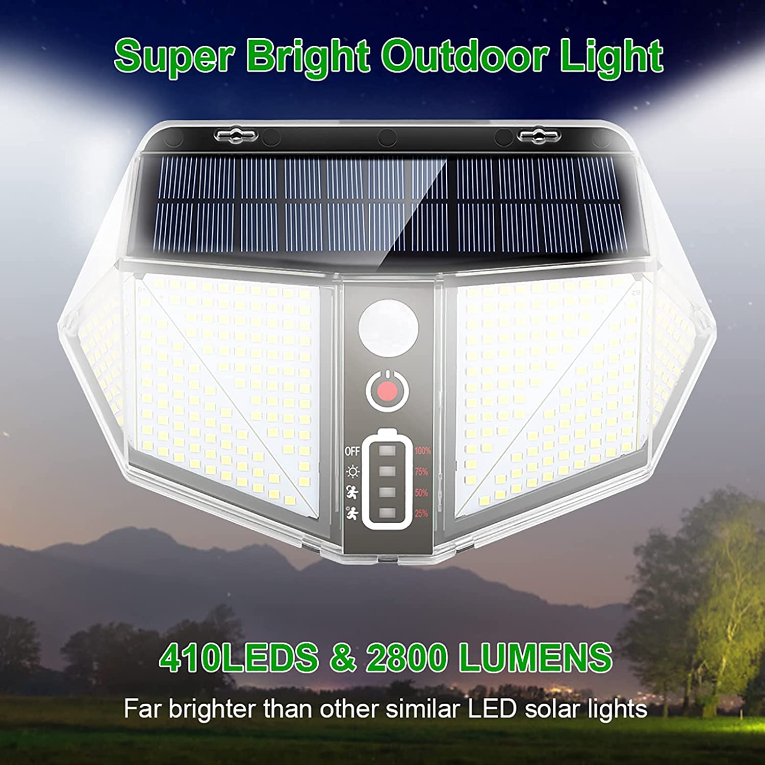 WallMega™- 410 LED-aurinkoaidan valaisin